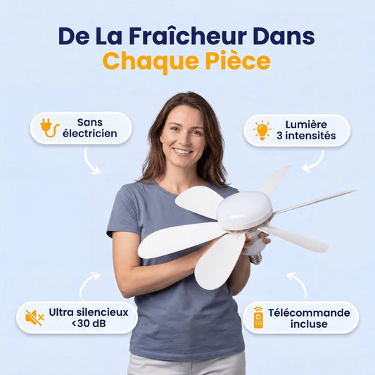 Ventilateur de Plafond avec LED Silencieux & Connecté